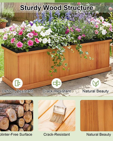 Giantex Outdoor Raised Garden Bed Set of 1/2 (40” x 13” x 12” )