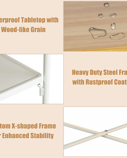 End Table on Wheels, 2-Tier Rolling Storage Cart - Giantex