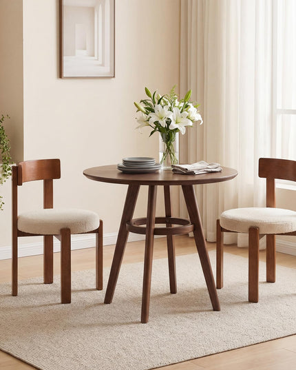 Giantex Wooden Dining Chairs Set of 2/4 Teddy Fleece Upholstered Boucle Kitchen Chair