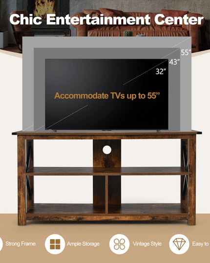 Giantex TV Stand for Bedroom, TV Cabinet for TV Up to 55"
