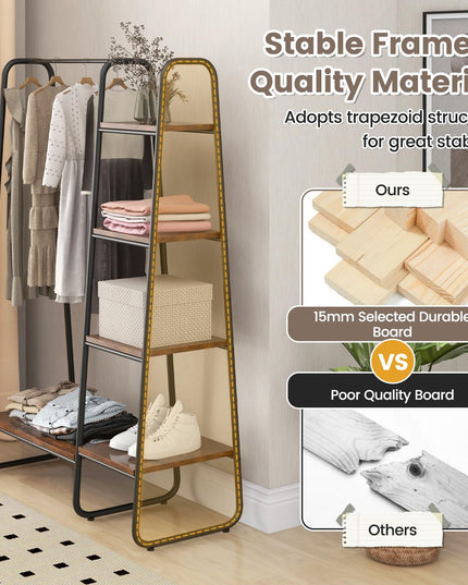 Giantex Clothes Rack with Shelves, Industrial Garment Rack with 5-Tier Shelves
