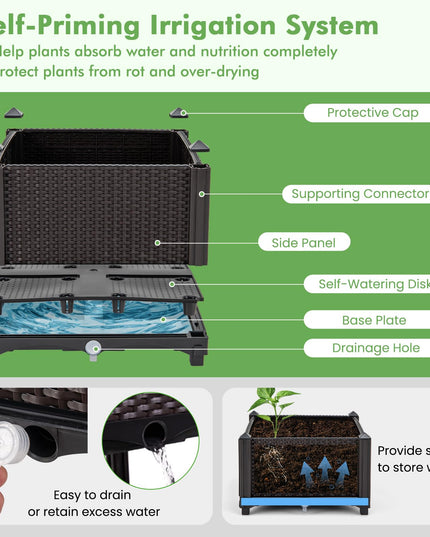 Giantex Raised Garden Bed Elevated Planter Box Kit with Self-Watering System