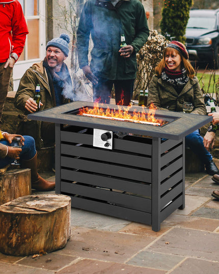 Giantex 42" Propane Fire Pit - 50,000 BTU Rectangular Outdoor Gas Firepit with Lid