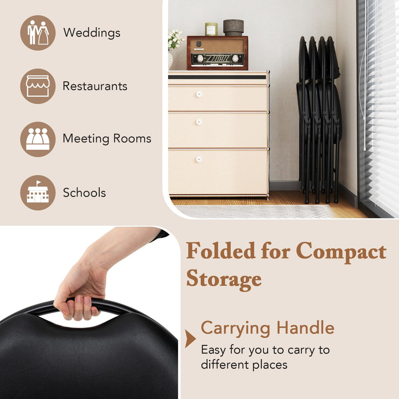 Giantex  Folding Chair with Metal Frame for Indoor Outdoor