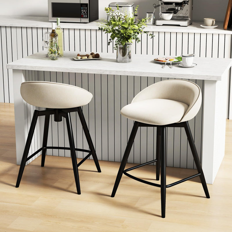 Giantex Swivel Bar Stools Set with Footrest for Kitchen Island
