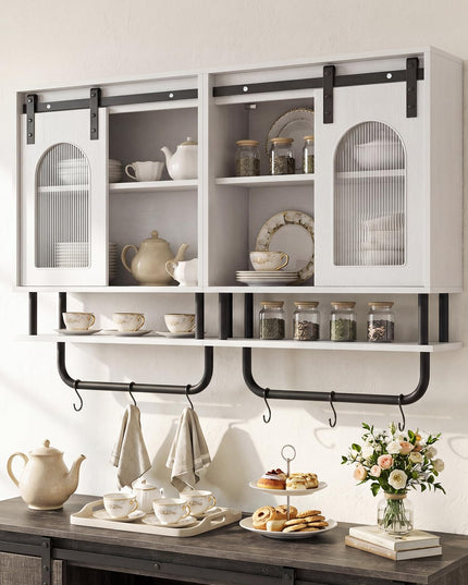 Giantex Bathroom Wall Cabinet | Farmhouse Medicine Cabinet with Sliding Barn Door