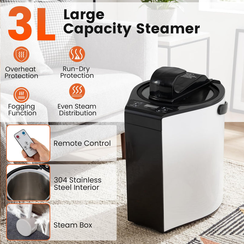 Giantex 3L Portable Steam Sauna Fast-Heat Large Pentagon Sauna Box