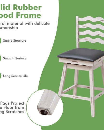 Giantex Wooden Upholstered Barstools for Kitchen Island