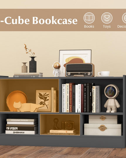Giantex 5-Cube Bookcase, Freestanding 3-Tier Bookshelf with Spacious Top & Raised Base