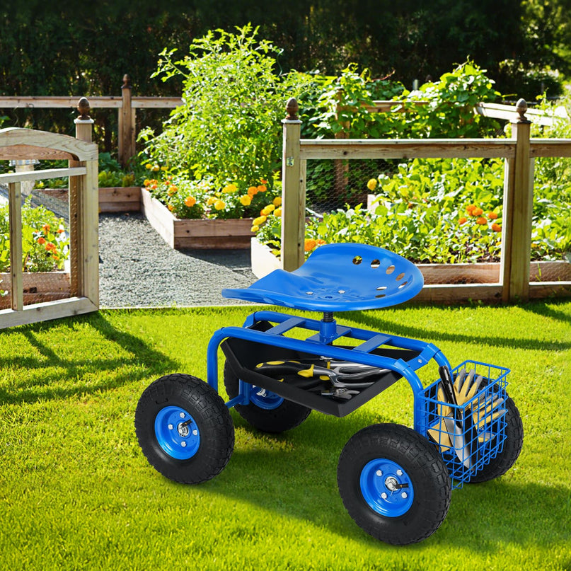 Giantex Garden Cart Rolling Tray Gardening Planting with Work Seat