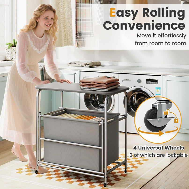 Giantex Laundry Sorter with Foldable Ironing Board