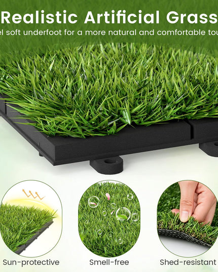 Giantex 30 Pack Interlocking Artificial Grass Tiles (12" x 12")