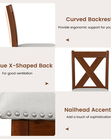 Giantex Wooden Dining Chairs Set of 2/4 for Living Room