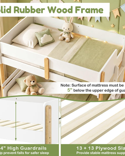 Giantex Twin Over Twin Bunk Bed with Ladder