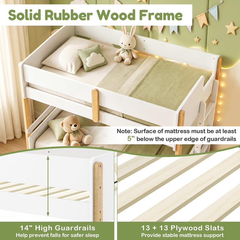 Giantex Twin Over Twin Bunk Bed with Ladder
