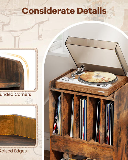 Giantex Record Player Stand Rolling Turntable Stand