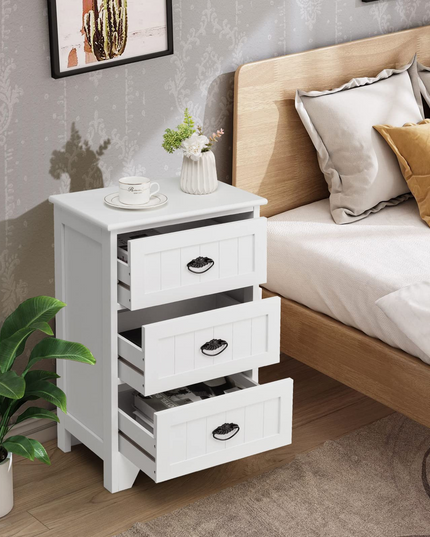 Giantex Nightstand with 3 Drawers, Bedside Table