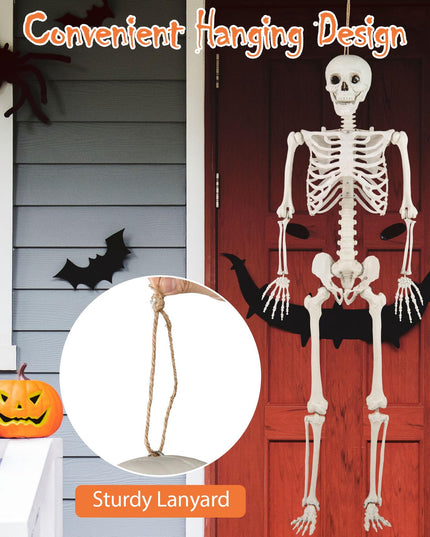 Giantex 5.4 FT Halloween Life Size Skeleton with Movable Joints