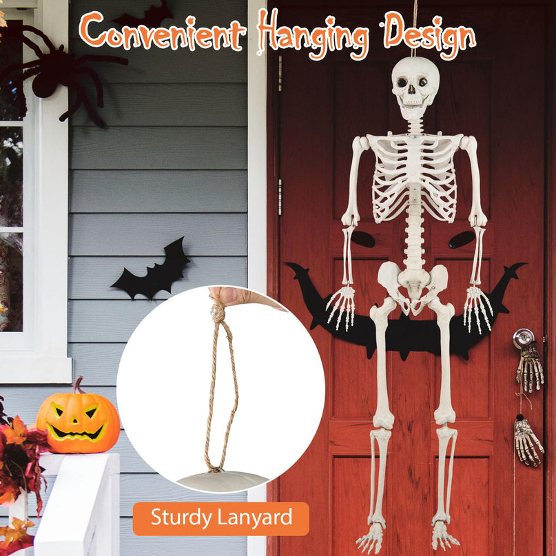 Giantex 5.4 FT Halloween Life Size Skeleton with Movable Joints