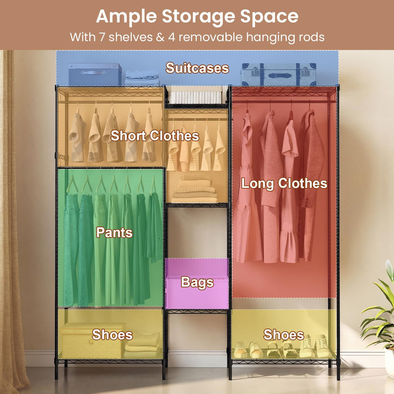 Giantex Portable Wardrobe Convertible Clothes Organizer