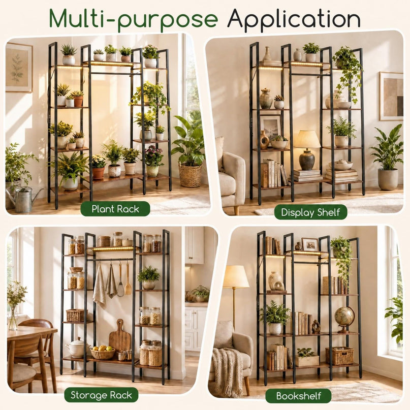 GIANTEX 10-Tier Plant Stand with LED Lights for Living Room