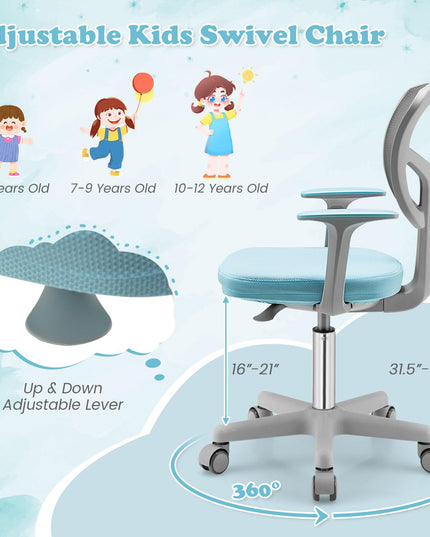 Giantex Adjustable Desk Chair with Auto Brake Casters for Kids