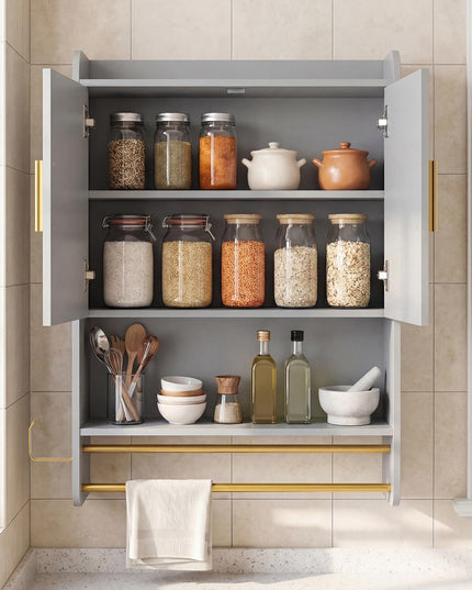 Giantex Bathroom Wall Mounted Medicine Cabinet w/Towel Bars & Toilet Paper Holder