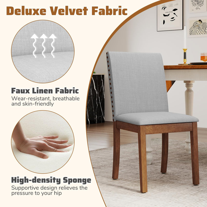 Giantex Upholstered Dining Chairs Set for Restaurant