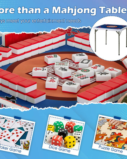 Giantex Folding Mahjong Table 35" Square Card Table