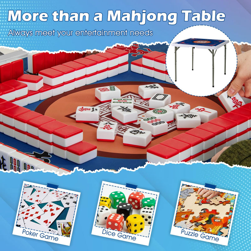 Giantex Folding Mahjong Table 35" Square Card Table