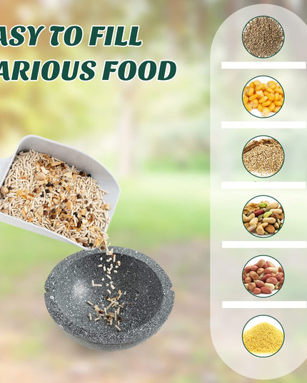 Giantex Bird Feeder, Hanging Wild Bird Feeder Bath with Removable Resin Feed Bowl and Waterproof Metal Roof
