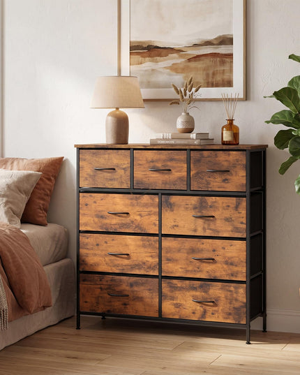 Giantex 9-Drawer Dresser for Bedroom Tall Fabric Storage Organizer Chest