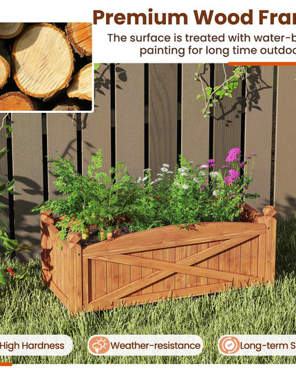 Giantex Rectangular Garden Bed for Vegetables Flower Herb Fruit
