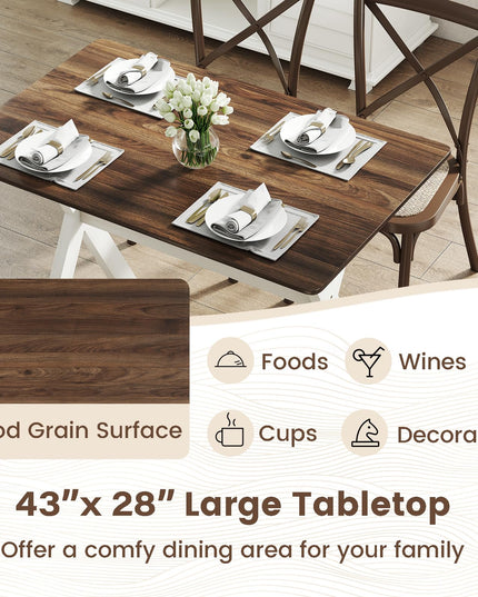 Giantex Modern Dining Table with X-Shaped Frame for Living Room