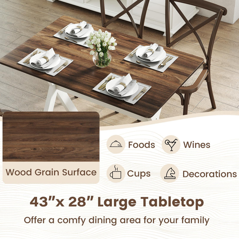 Giantex Modern Dining Table with X-Shaped Frame for Living Room