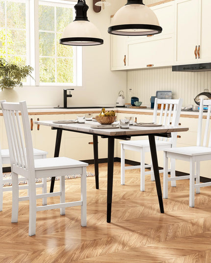 Giantex Wooden Dining Chairs Set of 2/4 100% Solid Rubber Wood Kitchen Chair