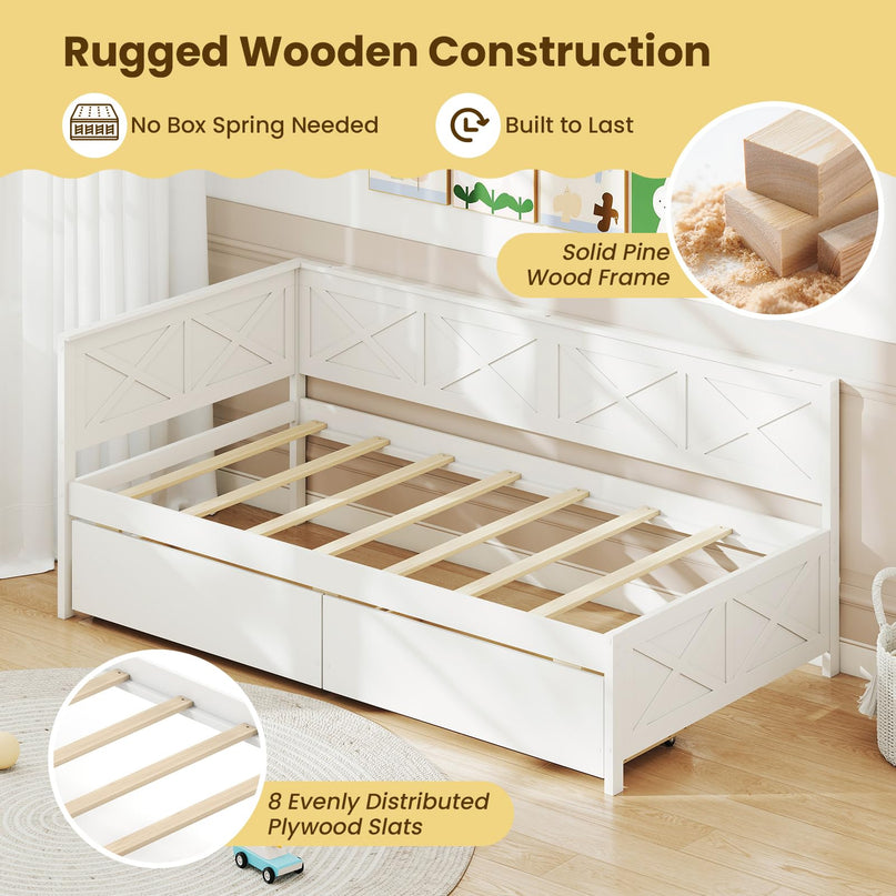 Giantex Twin Daybed with 2 Storage Drawers