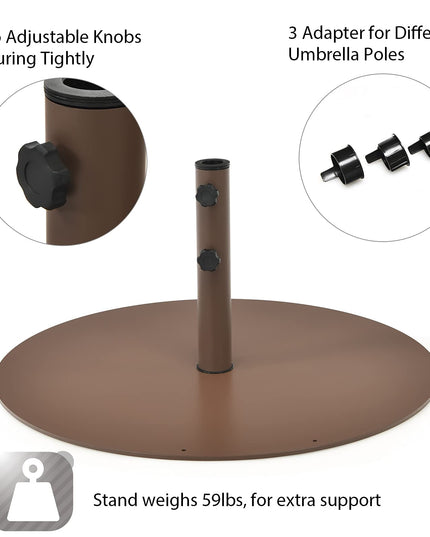 Giantex Patio Umbrella with Base Stand, 10ft Market Umbrella with 59 LBS Heavy-Duty Round Umbrella Stand