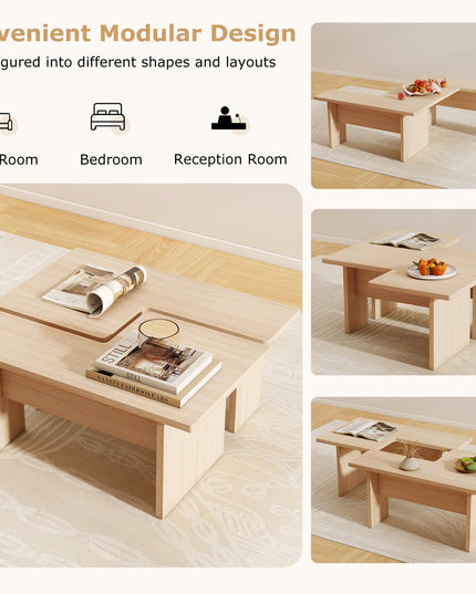 Giantex L Shaped Coffee Table Set of 2 for Small Spaces Apartment