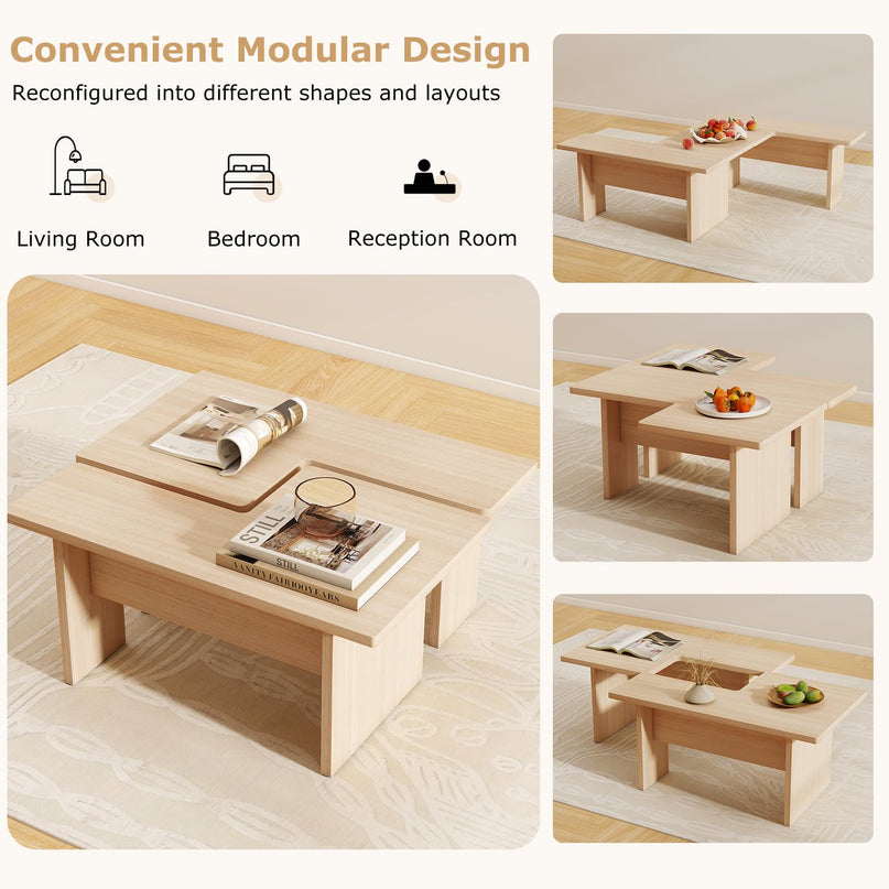 Giantex L Shaped Coffee Table Set of 2 for Small Spaces Apartment
