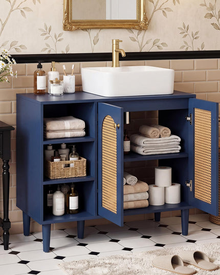 Giantex 36" Bathroom Under Sink Storage Cabinet for Vessel Sinks & Single-Handle Faucets