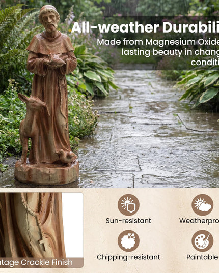 Giantex St. Francis Garden Statue with Bird Feeder