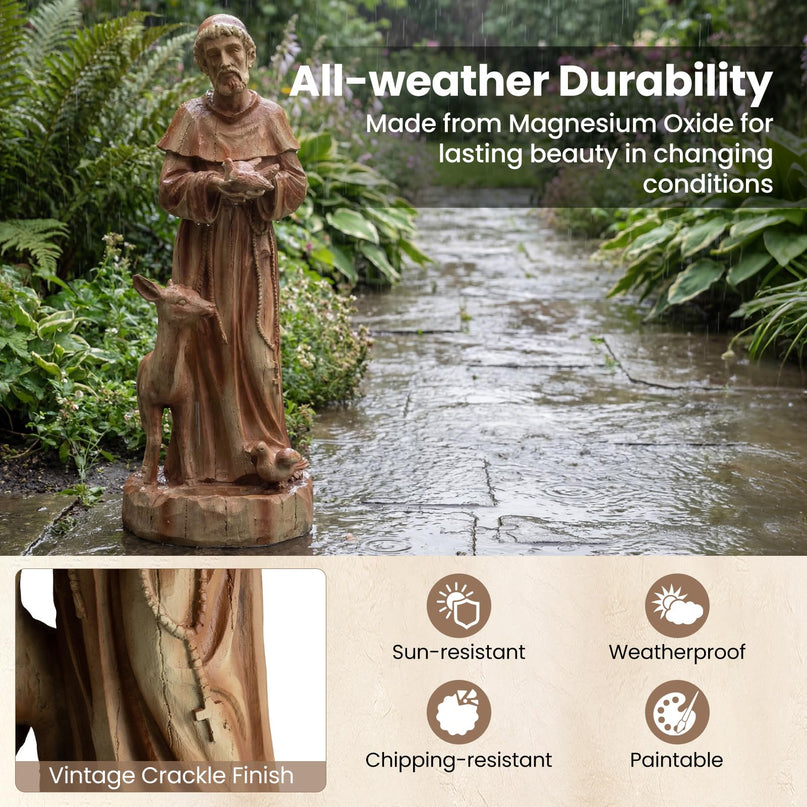 Giantex St. Francis Garden Statue with Bird Feeder