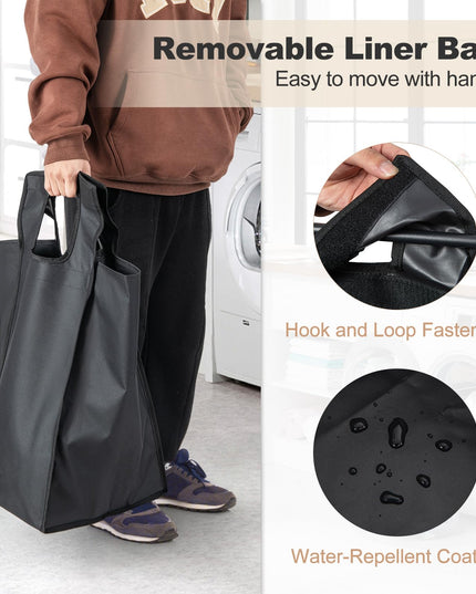 Giantex Laundry Hamper, Laundry Basket Organizer with 3 Pull-Out Removable Bags