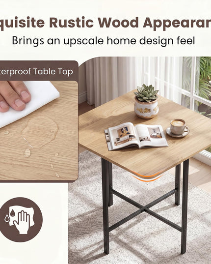 Giantex Dining Table Set for 4 with Upholstered Stools