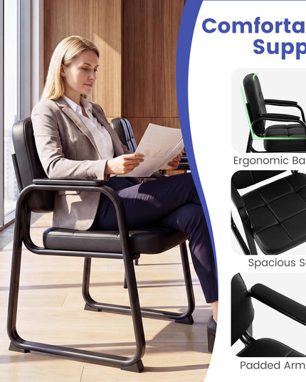 Chaises d'accueil Giantex pour salle d'attente avec accoudoirs rembourrés