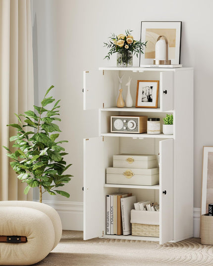 Giantex Étagère Haute de 112 cm, Bibliothèque Moderne avec Portes et Étagère Réglable