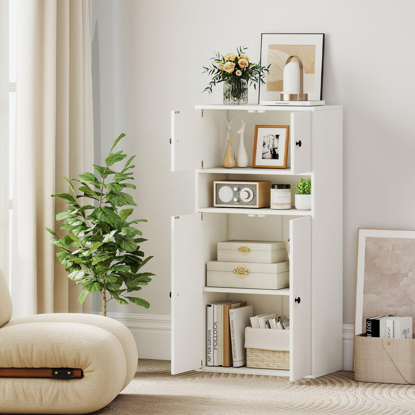 Giantex 44" Tall Bookshelf Modern Bookcase with Doors & Adjustable Shelf