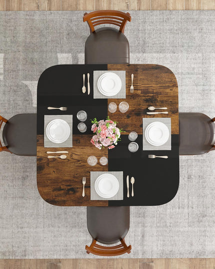 Table à manger carrée Giantex de 120,6 cm pour 4 personnes avec étagère de rangement à 2 niveaux
