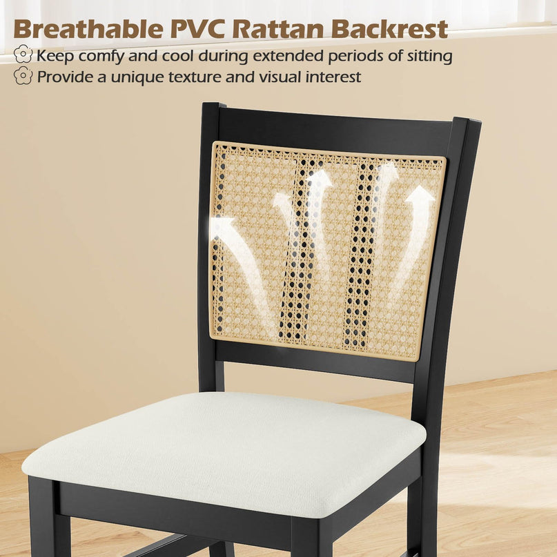 Giantex Rattan Dining Chairs Set of 2/4 for Dining Living Room Restaurant